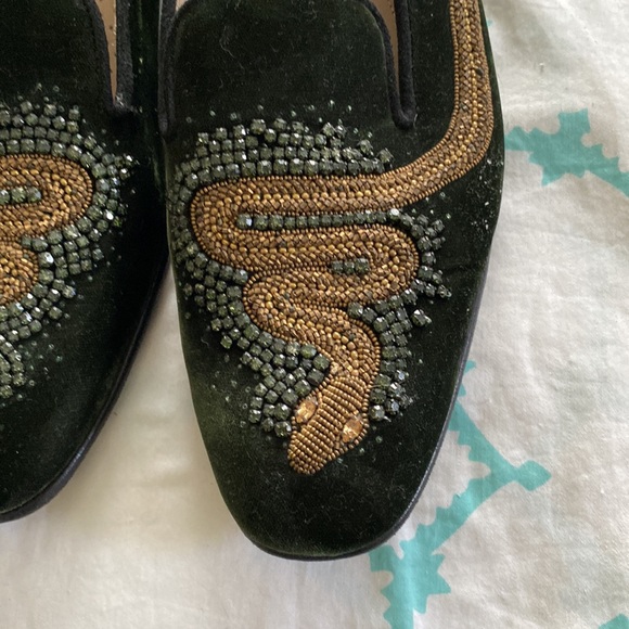 Donald & Lisa Pliner signature velvet snake beaded loafer size 11 - Picture 2 of 13